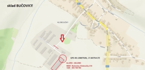 Sklad v Bučovicích Mapa